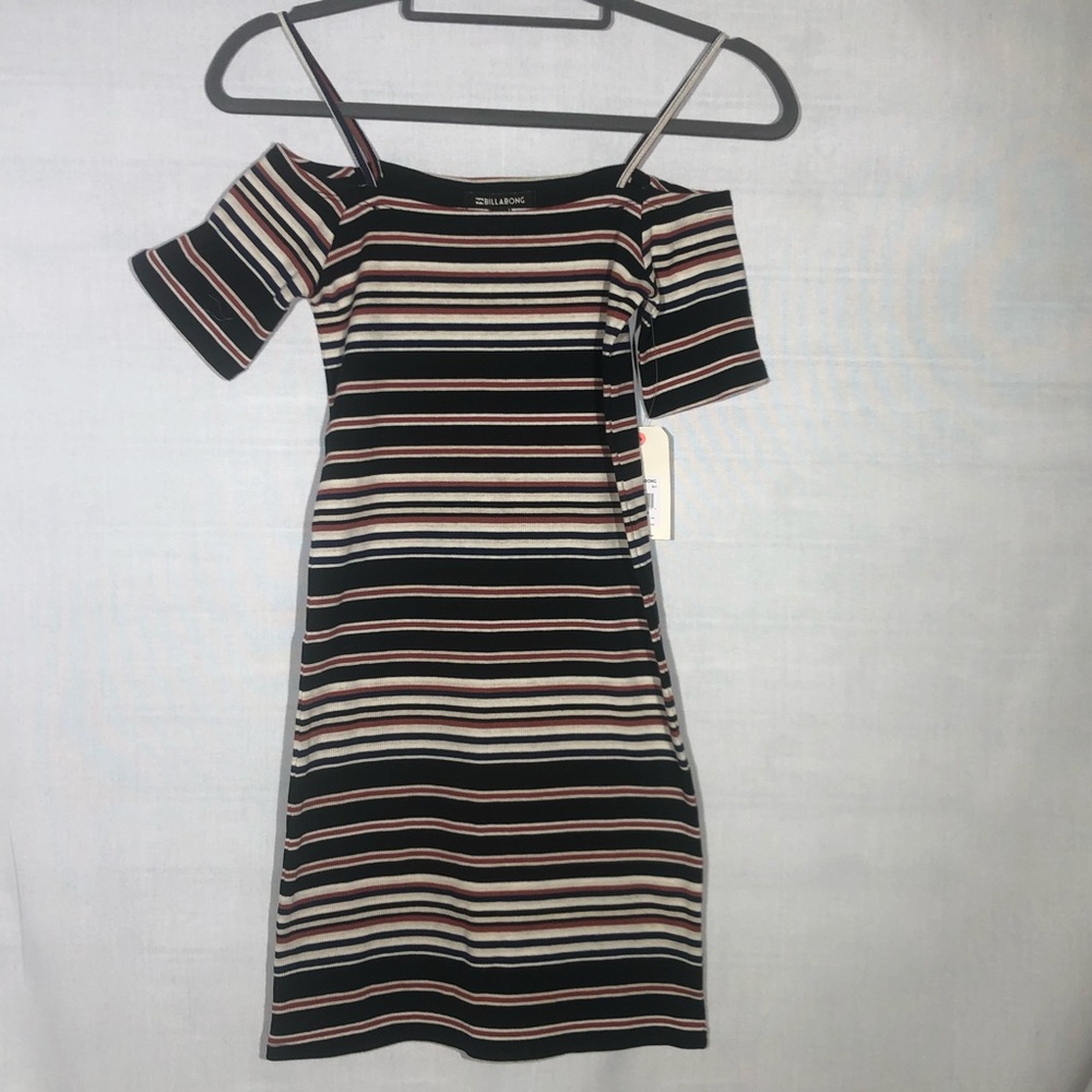 Billabong Cold Shoulder Strip Dress
